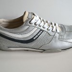 Men’s Diesel ‘Parabarny’ Silver Leather Fashion Sneakers, Size 12 M