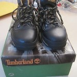 BLACK & TAN TIMBERLAND MENS BOOTS SIZE 9.5M