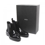 HUGO BOSS Size 41 /UK 6 /US 7 Mens Black Patent Boots NEW CN 4