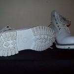 Mens TIMBERLAND Boots 8″ Size 10M Leather Snow WHITE
