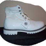 Mens TIMBERLAND Boots 8″ Size 10M Leather Snow WHITE
