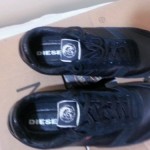 Diesel Run-Away Shoes Black Leather and Suede Size 10