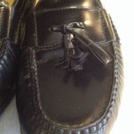 Mens shoes COLE HAAN Nike AIR black leather slip on tassel loafers sz 11 M