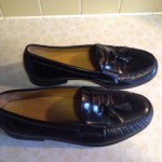 Mens shoes COLE HAAN Nike AIR black leather slip on tassel loafers sz 11 M