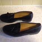 Mens shoes COLE HAAN Nike AIR black leather slip on tassel loafers sz 11 M