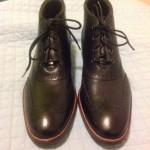NEW COLE HAAN LIAM CHUKKA II size: 11.5M BLACK LEATHER WINGTIP BOOTS