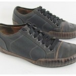 COLE HAAN Mens Black Brown Leather Canvas Sneakers Lace Up Comfort Shoes Sz 10.5