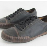 COLE HAAN Mens Black Brown Leather Canvas Sneakers Lace Up Comfort Shoes Sz 10.5
