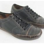 COLE HAAN Mens Black Brown Leather Canvas Sneakers Lace Up Comfort Shoes Sz 10.5