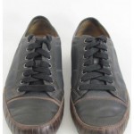 COLE HAAN Mens Black Brown Leather Canvas Sneakers Lace Up Comfort Shoes Sz 10.5