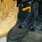 2 pair lot Men’s TIMBERLAND ‘6″ Premium Waterproof’ Boots US 11m black tan wheat