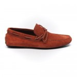 HUGO BOSS Mens Dark Red Suede Reallio Moccasins NEW CN 1