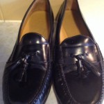 Mens shoes COLE HAAN Nike AIR black leather slip on tassel loafers sz 11 M