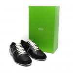 HUGO BOSS GREEN Mens Black Victoire Trainers CN