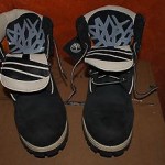 Timberland Men’s Boots Leather Black and White Size 7 1/2 M
