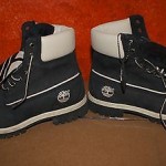 Timberland Men’s Boots Leather Black and White Size 7 1/2 M