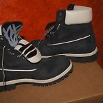 Timberland Men’s Boots Leather Black and White Size 7 1/2 M