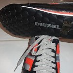 NEW Diesel Men’s Gunner Lace-Up Fashion Sneaker Shoes Leather Black/Paloma spicy