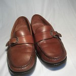 MENS COLE HAAN CITY MONK STRAP BUCKLE BROWN LEATHER LOAFER DRESS SHOES SIZE 8 D