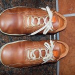 MENS HUGO BOSS ORANGE CARMEL TAN  LEATHER LACE-UP CASUAL SHOE 41/8 M EXCELLENT!