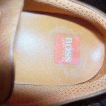 MENS HUGO BOSS ORANGE CARMEL TAN  LEATHER LACE-UP CASUAL SHOE 41/8 M EXCELLENT!