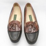 Mens shoes COLE HAAN black brown leather tassel kiltie loafers sz 15 D