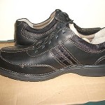 MEN’S”CLARKS”CASUAL SHOE!BLACK LEATHER!SIZE 11…UNWORN!W@W!