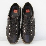 HUGO BOSS men’s all leather lace up classic sneakers brown/gold size EU43  US 10