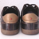 HUGO BOSS men’s all leather lace up classic sneakers brown/gold size EU43  US 10