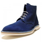 $295 HUGO BOSS Italy Bright Blue Ankle Mens Boots 11.5 44.5 Suede Casual 12 Navy