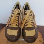 Mens sz 10.5 brown leather khaki canvas Diesel low profile athletic shoes