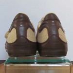 Mens sz 10.5 brown leather khaki canvas Diesel low profile athletic shoes
