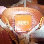 MENS HUGO BOSS ORANGE CARMEL TAN  LEATHER LACE-UP CASUAL SHOE 41/8 M EXCELLENT!