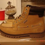 men timberland boots HOMMES 7 EYE MOCTOE WHT/BLE