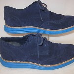 COLE HAAN C11096 LunarGrand Mens Wing Tips Navy Suede Size 9M