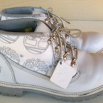 Timberland Boots Men’s Sz 12 B WHITE Leather Gray Ankle, CLEAN!