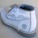 Timberland Boots Men’s Sz 12 B WHITE Leather Gray Ankle, CLEAN!
