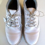 Timberland Boots Men’s Sz 12 B WHITE Leather Gray Ankle, CLEAN!