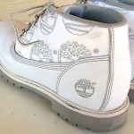 Timberland Boots Men’s Sz 12 B WHITE Leather Gray Ankle, CLEAN!