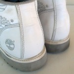 Timberland Boots Men’s Sz 12 B WHITE Leather Gray Ankle, CLEAN!