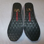 Diesel Men’s Gunner Casual Leather/Textile Sneakers Gunmetal/Grey/Red Size 9.5
