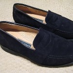 COLE HAAN BLACK SUEDE LEATHER PENNY LOAFERS SHOES SZ 9.5M MADE USA BARELY WORN