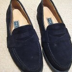 COLE HAAN BLACK SUEDE LEATHER PENNY LOAFERS SHOES SZ 9.5M MADE USA BARELY WORN