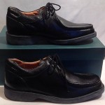CLARKS LOGAN Size 10 M Black Leather Oxfords Shoes, NEW IN BOX!