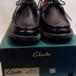 CLARKS LOGAN Size 10 M Black Leather Oxfords Shoes, NEW IN BOX!