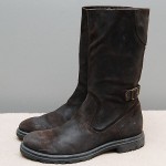 EUC BOSS ORANGE by Hugo Boss Oiled Rough Leather Engineer Boots Brown 41  8 M