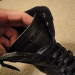 $160 Diesel tatradium basket butch zip black leather boots 10 mens NEW