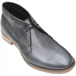 $295 HUGO BOSS Silver Metallic Mens 10 43 Leather Boots Shoes Casual 9.5 Grey