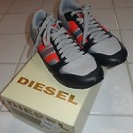 NEW Diesel Men’s Gunner Lace-Up Fashion Sneaker Shoes Leather Black/Paloma spicy