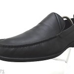 HUGO BOSS 11100 MOCCASIN TOE LOAFERS BLACK LEATHER MARKED 8.5 GUC